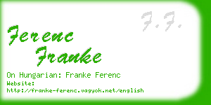 ferenc franke business card